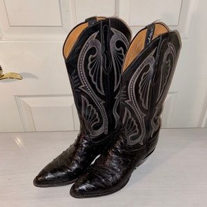 Vintage Larry Mahan Ostrich Leather Cowboy Boots